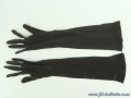 Guanti antichi lunghi in stoffa neri a136